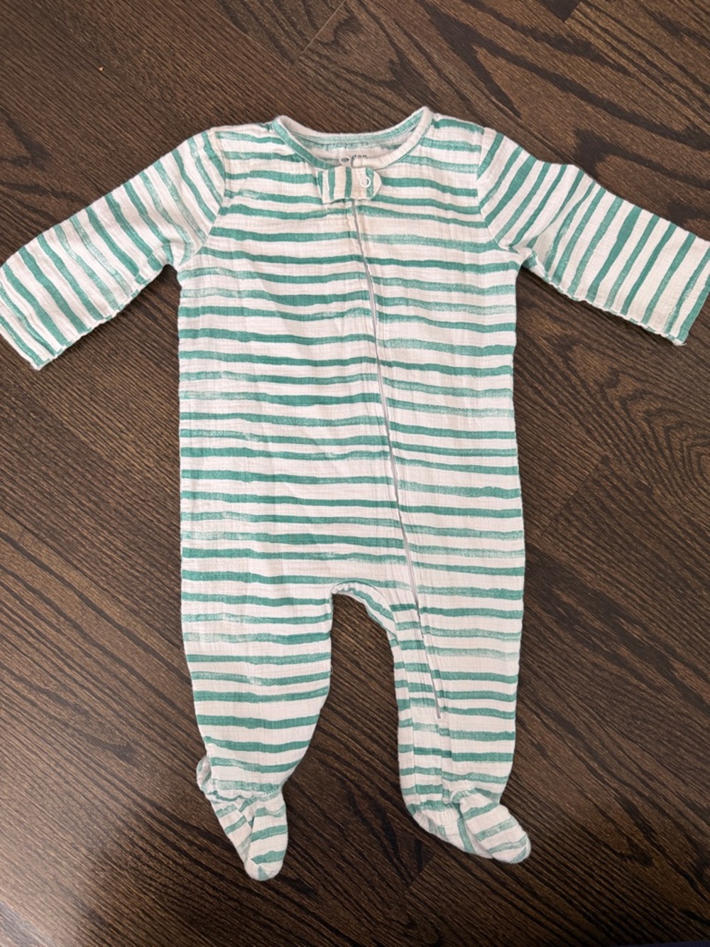 Aden + Anais bamboo Mint & White Footed One-Piece for Kids - Soft Cotton